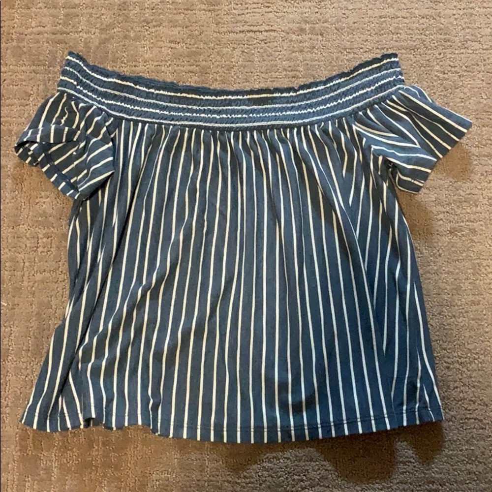 American Eagle Striped Off-the-shoulder top